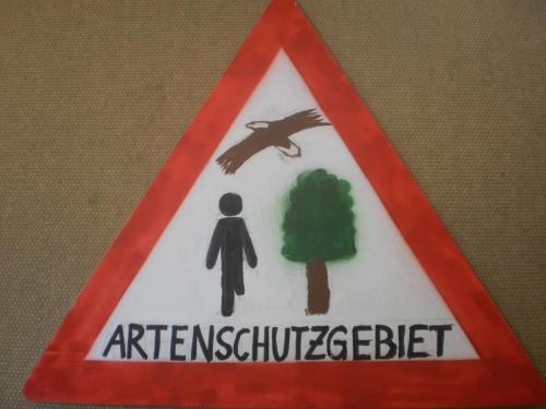 Artenschutzgebiet Schild